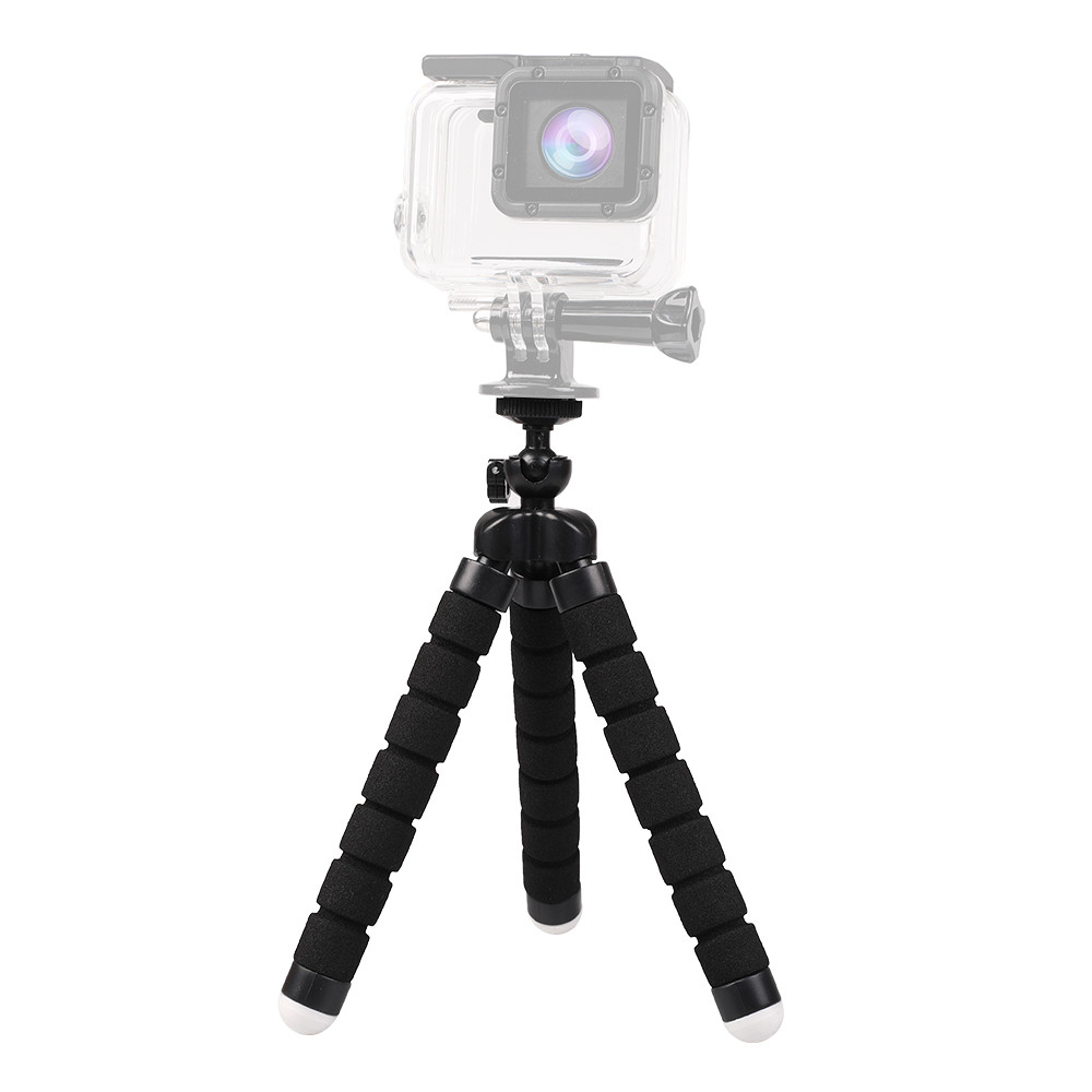 Tripod-Stativ am Telefon und eine Gopro-Kamera