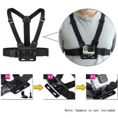 Harvas para uma câmera esportiva GoPro e um telefone para fixação no peito