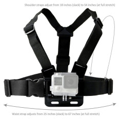 Harvas para uma câmera esportiva GoPro e um telefone para fixação no peito