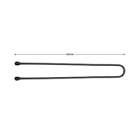Frizerski kovinski špangice e-63, 150 kosov, 4,9 cm, črne — povečava