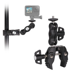 Klämhandtag på kameran och en goprosportkamera