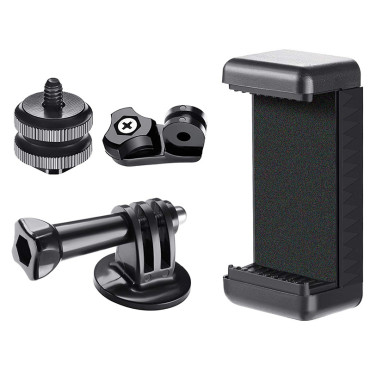 Suporte para telefone. Câmera esportiva. GoPro com uma cabeça rotativa