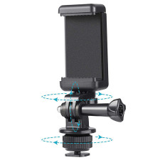 Suporte para telefone. Câmera esportiva. GoPro com uma cabeça rotativa