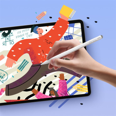 Stylus stylus för iPad med aktivt ersättningsspets smidig skrivning 2 med en USB-C-kabelvit