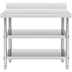 Tabela de mesa de mesa de mesa da mesa com Rant 2 prateleiras 100 x 60 cm