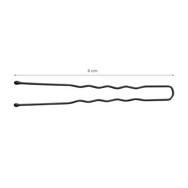 Moños para peluquería para el cabello e-65 300 piezas 6 cm negro — detalle