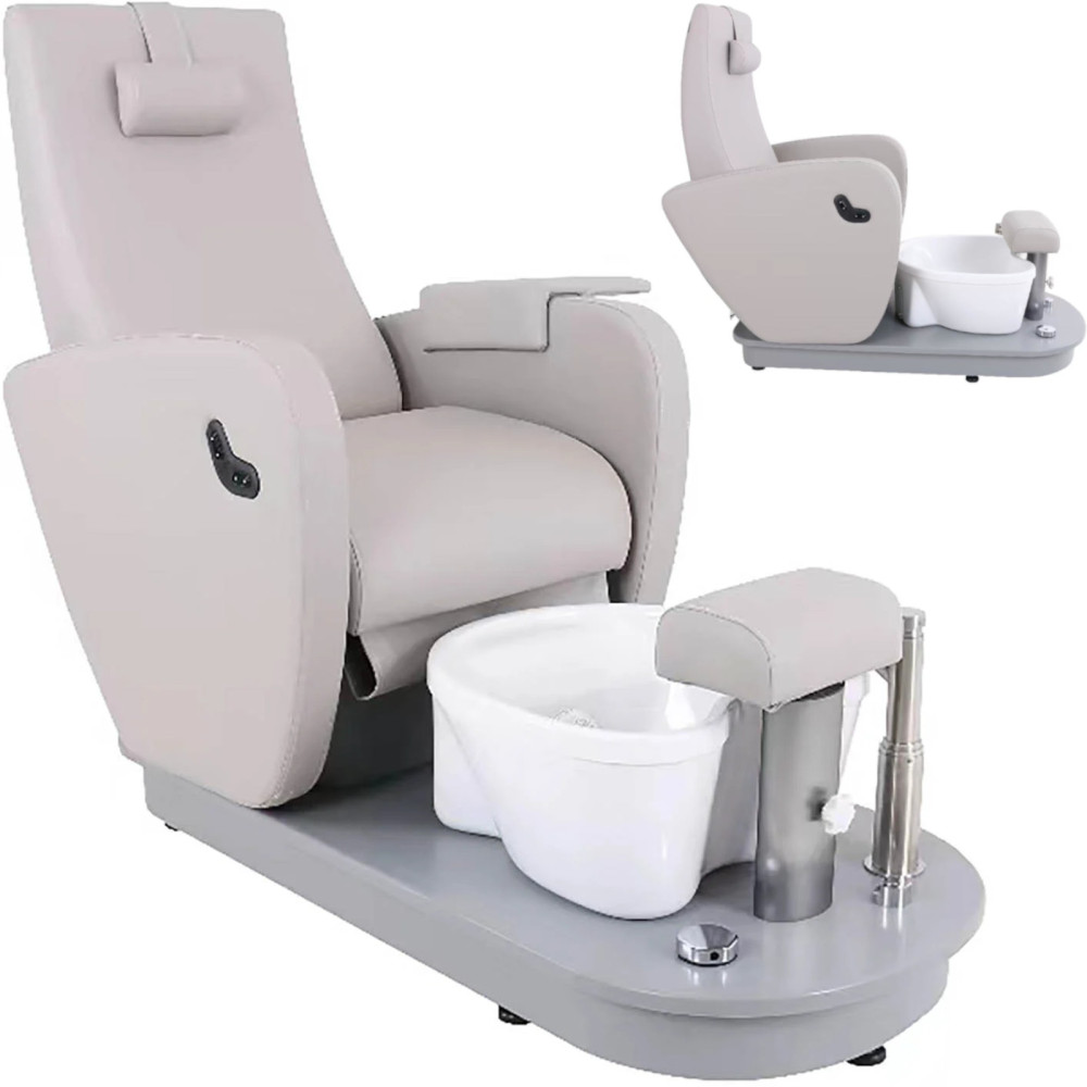 Poltrona elétrica para pedicure com uma bandeja de pêlo e chuveiro - cinza