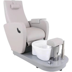 Electric armchair for pedicure with a footstool and shower tray - gray