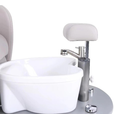 Poltrona elettrica per pedicure con poggiapiedi e vassoio doccia - grigio