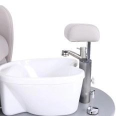 Poltrona elettrica per pedicure con poggiapiedi e vassoio doccia - grigio