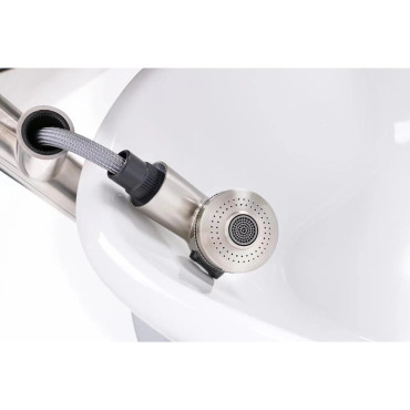 Elektromos karosszék a pedikűrhez egy lábtartóval és zuhanytálcával - szürke