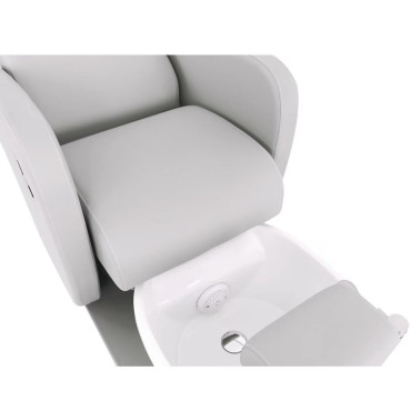 Fauteuil électrique pour pédicure avec un plateau de repose-pieds et de douche - gris