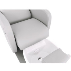Fauteuil électrique pour pédicure avec un plateau de repose-pieds et de douche - gris