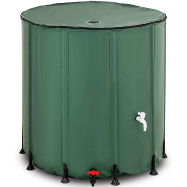 Tvertnes konteinera locīšana lietus ūdeņiem dārzam uz zemes gabala 750 l