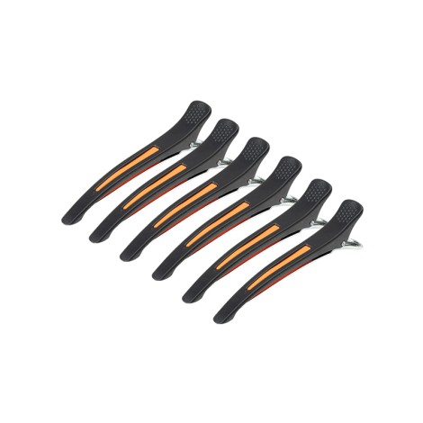 Svorky kadernícke sponky na vlasy e-13 6 ks 11,5 cm mix neon