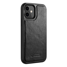 Fodral täckt med naturlig hud för iPhone 12 mini läder olja vax svart