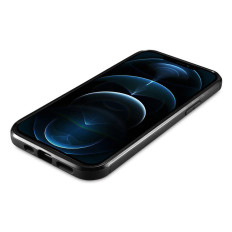 Fodral täckt med naturlig hud för iPhone 12 mini läder olja vax svart
