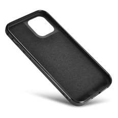 Fodral täckt med naturlig hud för iPhone 12 mini läder olja vax svart