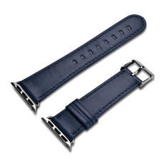 Nadaljuben trak z naravnim usnjenim trakom Apple Oglejte si 1-3 38mm usnje vintage temno modro