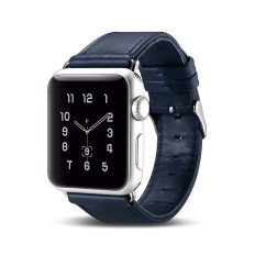 Čelenka s prírodným koženým popruhom Apple Sledujte 1-3 38mm kožené vinobranie tmavo modrá