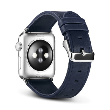 Čelenka s prírodným koženým popruhom Apple Sledujte 1-3 38mm kožené vinobranie tmavo modrá
