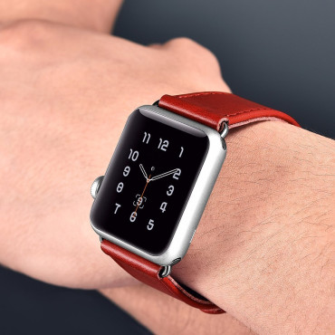 Čelenka s prírodným koženým popruhom Apple Sledujte 1-3 38mm kožené vinobranie tmavo modrá