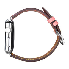 Cinta de pulseira Apple Assista 42/44 / 45mm Brown-Pink