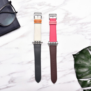Cinta de pulseira Apple Assista 42/44 / 45mm Brown-Pink