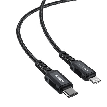 Kabel MFI kabel pro iPhone USB-C - Lightning 30W 3A 1.8m Černá