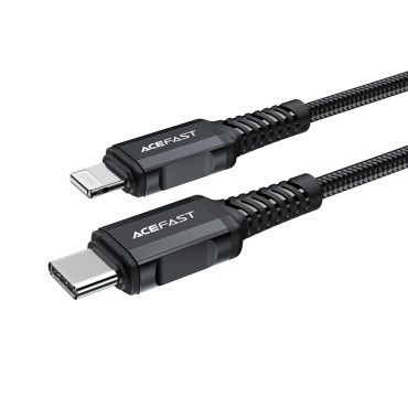 Kabel MFI-kabel naar iPhone USB-C - Lightning 30W 3A 1.8m zwart