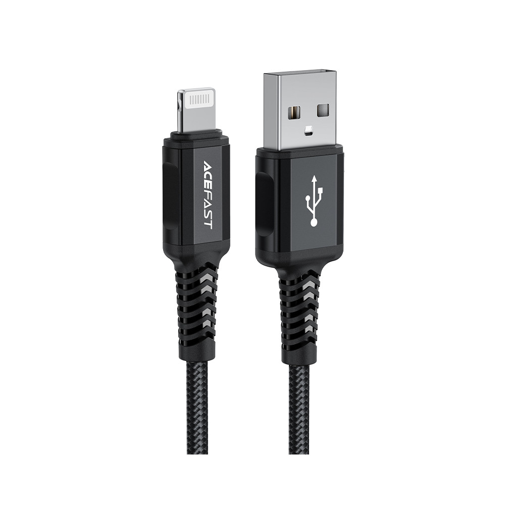 Kabeļu MFI kabelis uz iPhone USB - Zibens 2.4a 1.8m Black