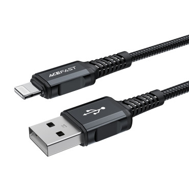 Kabeļu MFI kabelis uz iPhone USB - Zibens 2.4a 1.8m Black