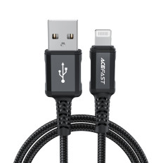 Kabeļu MFI kabelis uz iPhone USB - Zibens 2.4a 1.8m Black