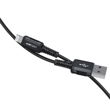 Kabeļu MFI kabelis uz iPhone USB - Zibens 2.4a 1.8m Black