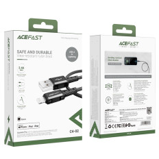 Kabeļu MFI kabelis uz iPhone USB - Zibens 2.4a 1.8m Black