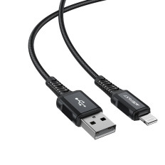 Kabeļu MFI kabelis uz iPhone USB - Zibens 2.4a 1.8m Black