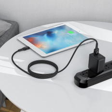 Kabeļu MFI kabelis uz iPhone USB - Zibens 2.4a 1.8m Black