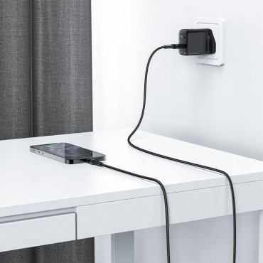 Kabeļu MFI kabelis uz iPhone USB - Zibens 2.4a 1.8m Black