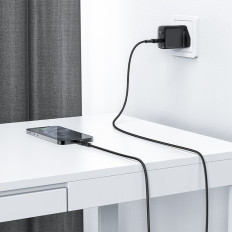 Kabeļu MFI kabelis uz iPhone USB - Zibens 2.4a 1.8m Black