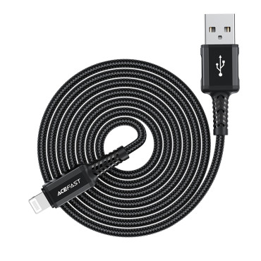Kabeļu MFI kabelis uz iPhone USB - Zibens 2.4a 1.8m Black