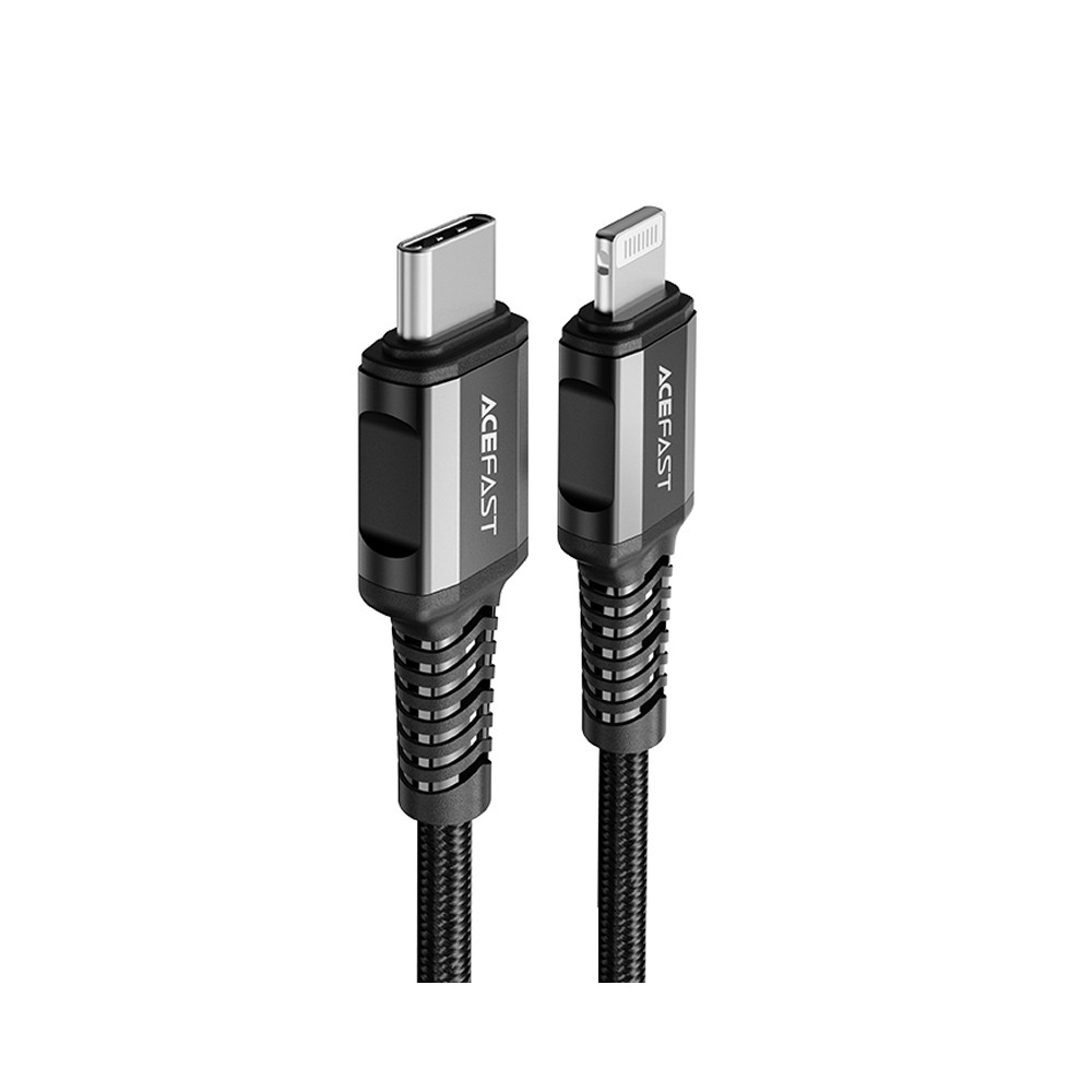Kabeļu MFI kabelis uz iPhone USB-C - Zibens 30W 3a 1.2m Black