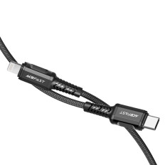 Kabeļu MFI kabelis uz iPhone USB-C - Zibens 30W 3a 1.2m Black