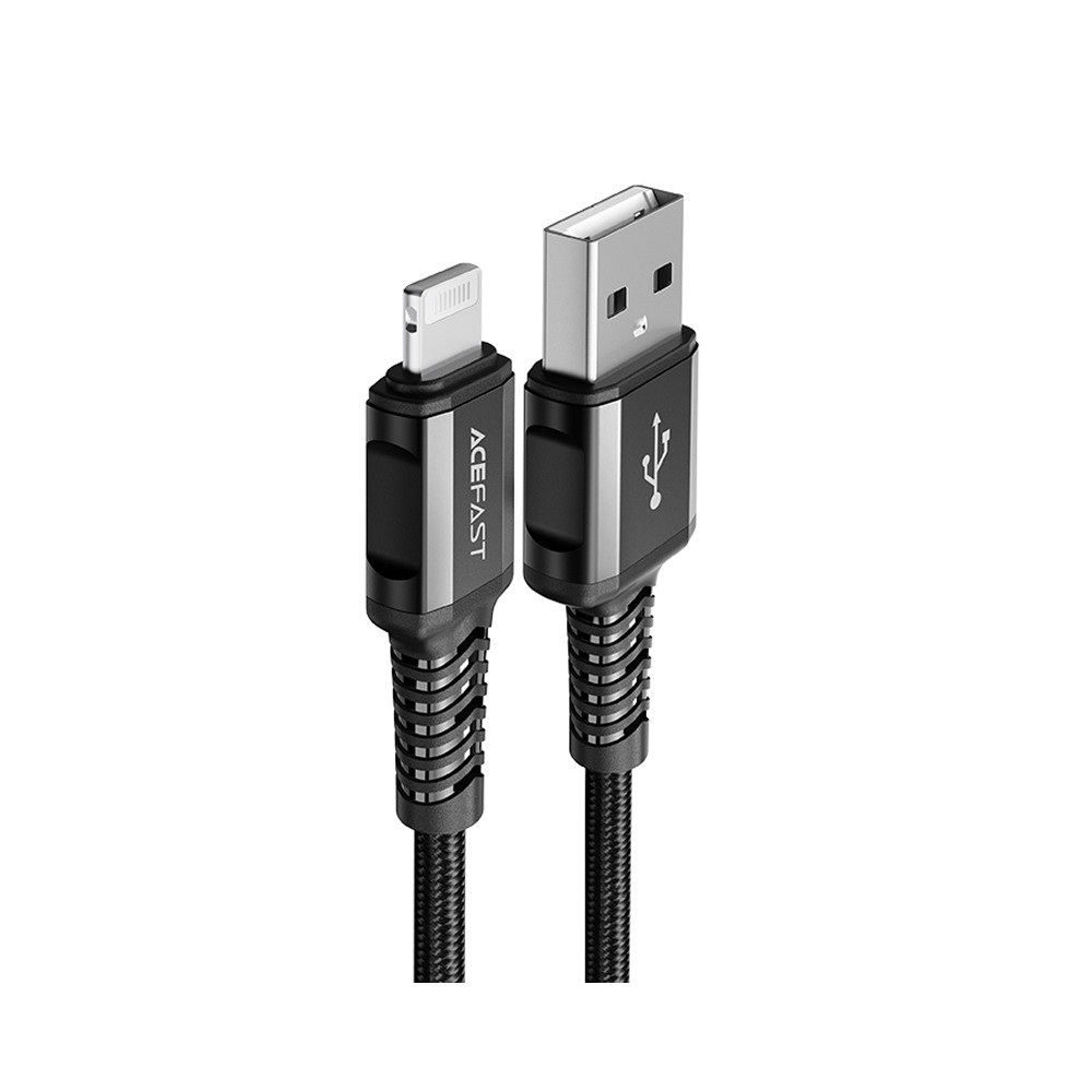 Kabeļu MFI kabelis uz iPhone USB - Zibens 2.4a 1.2m Black