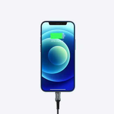 Kabeļu MFI kabelis uz iPhone USB - Zibens 2.4a 1.2m Black
