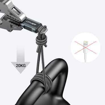 Kaapeli MFI-kaapeli iPhone USB - Lightning 2.4A 1.2m musta