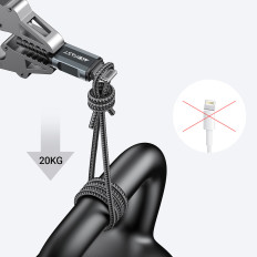 Kabel MFI-kabel naar iPhone USB - Lightning 2.4A 1.2m zwart