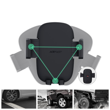 Punho de carro para cockpit e verificador de ventilação preto