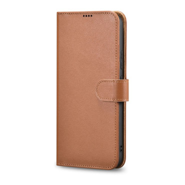 Kožené puzdro peňaženky pre Galaxy S22 + Kožené puzdro Peňaženky hnedé