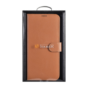 Portefeuille en cuir pour Galaxy S22 + Portefeuille en cuir Brown
