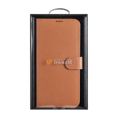 Läderfodral Plånbok för Galaxy S22 + Läder Plånbok Väska Brown